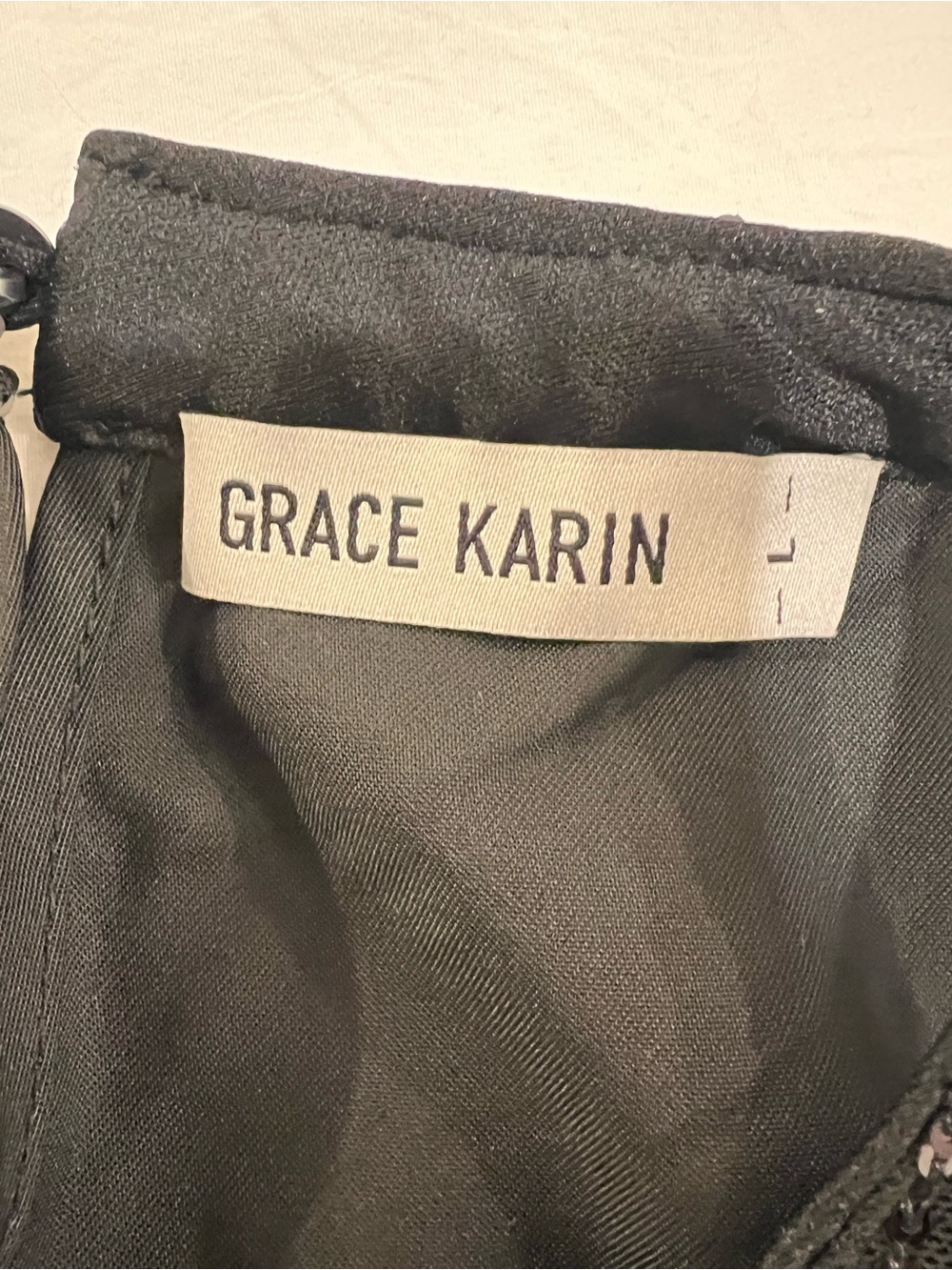 Grace Karin Black Sequin Halter Top L Sparkly Party Blouse - Picture 6 of 8
